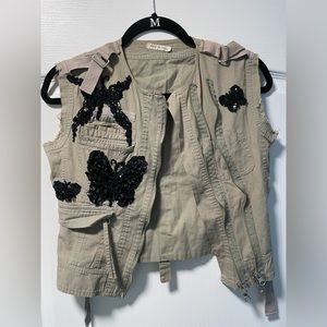 Butterfly sequin utility vest